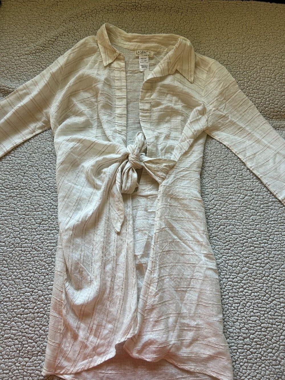 L Space -- cream 'daydream', midi tunic, tie front